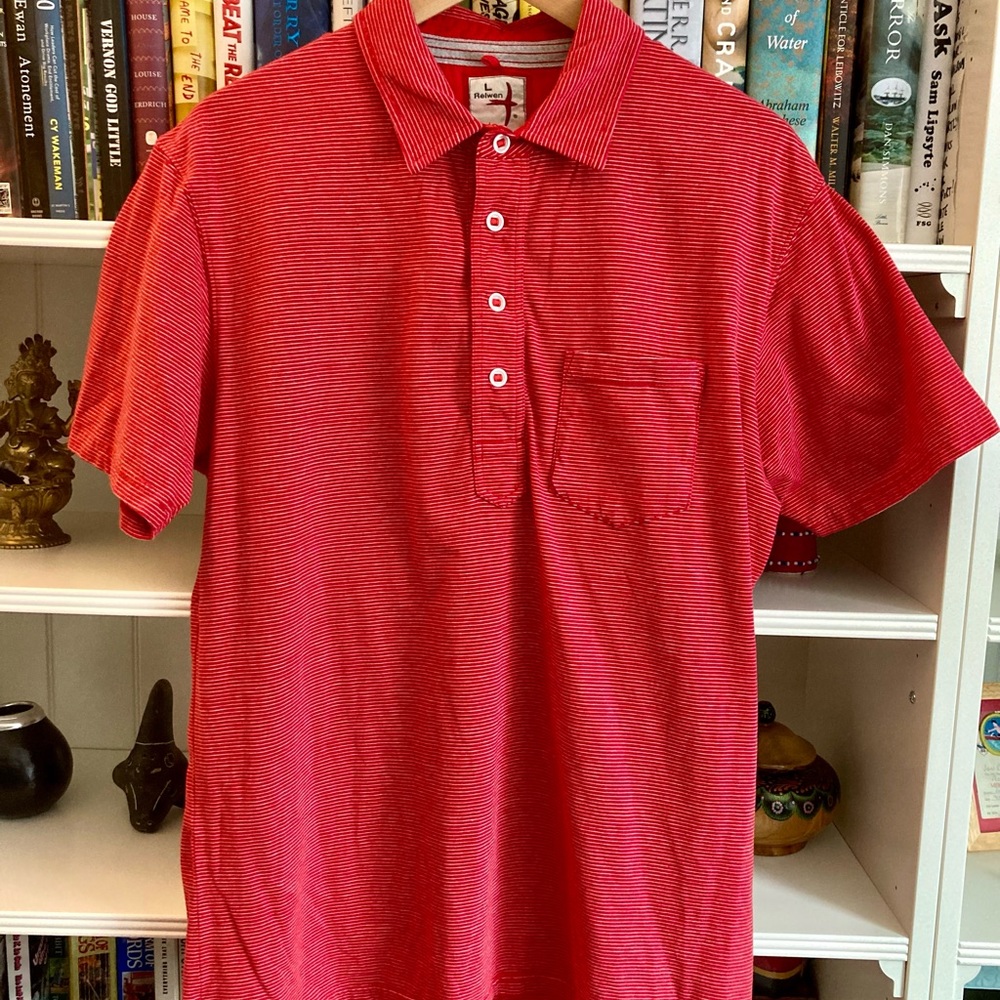 Relwen Large Red Polo Shirt (striped)